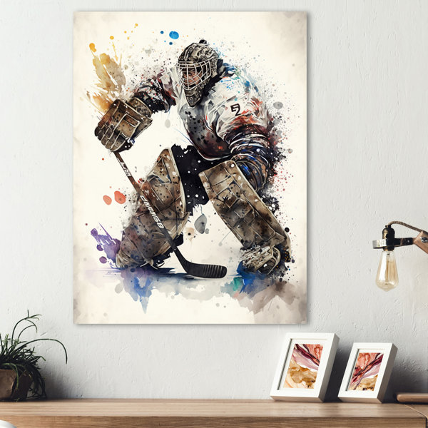 Latitude Run® Hockey Goalie V Unframed Print on Metal Wayfair